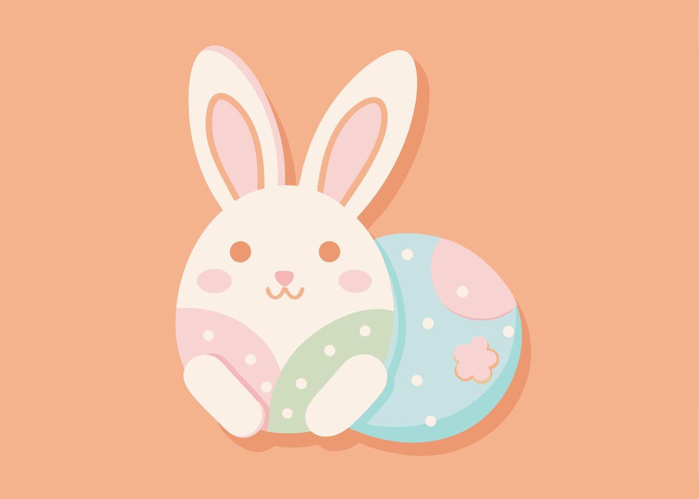 Easter bunny-shaped cookies decorated with pastel icing vector