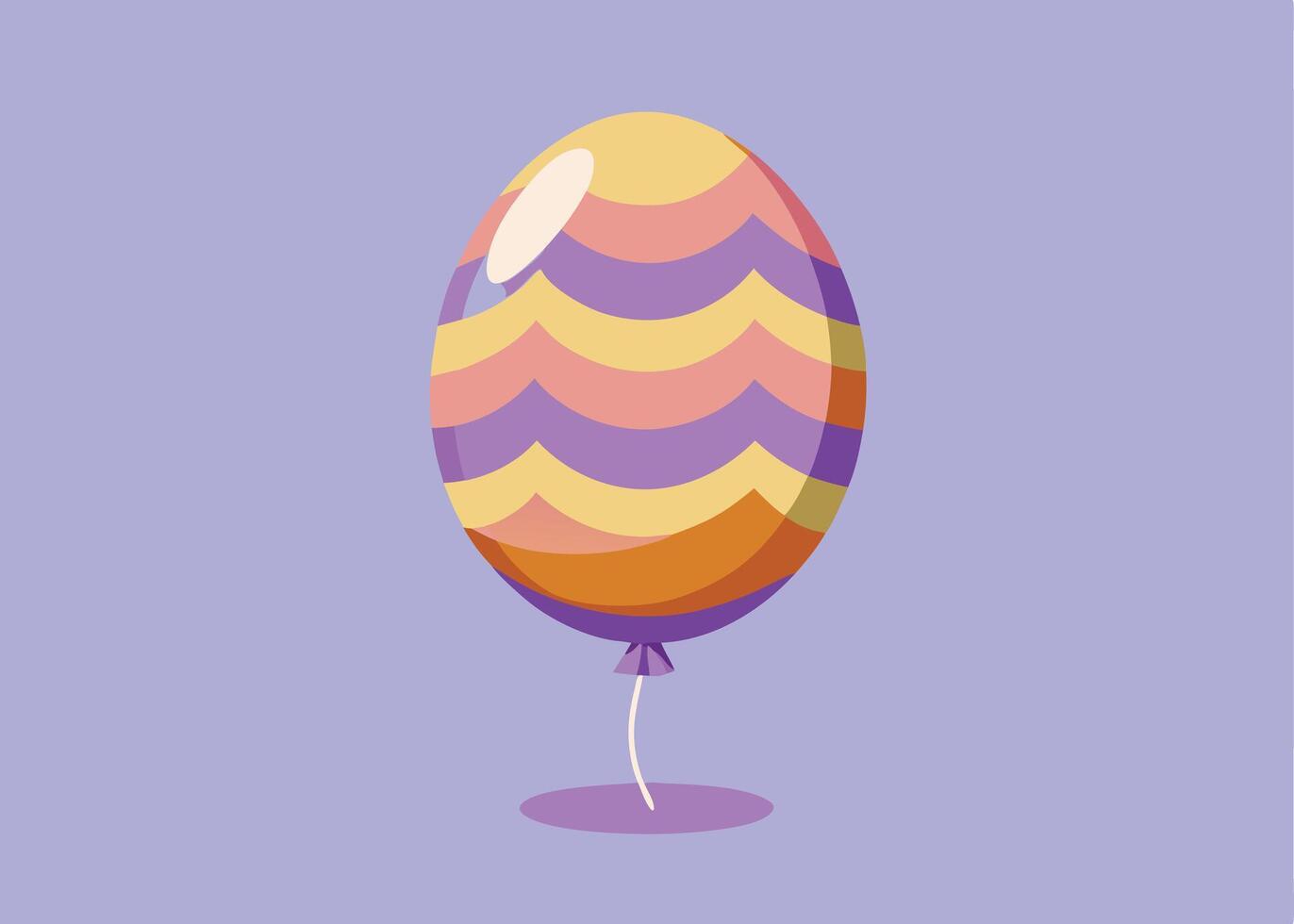 Colorful Easter balloon floating with decorative festive patterns vector