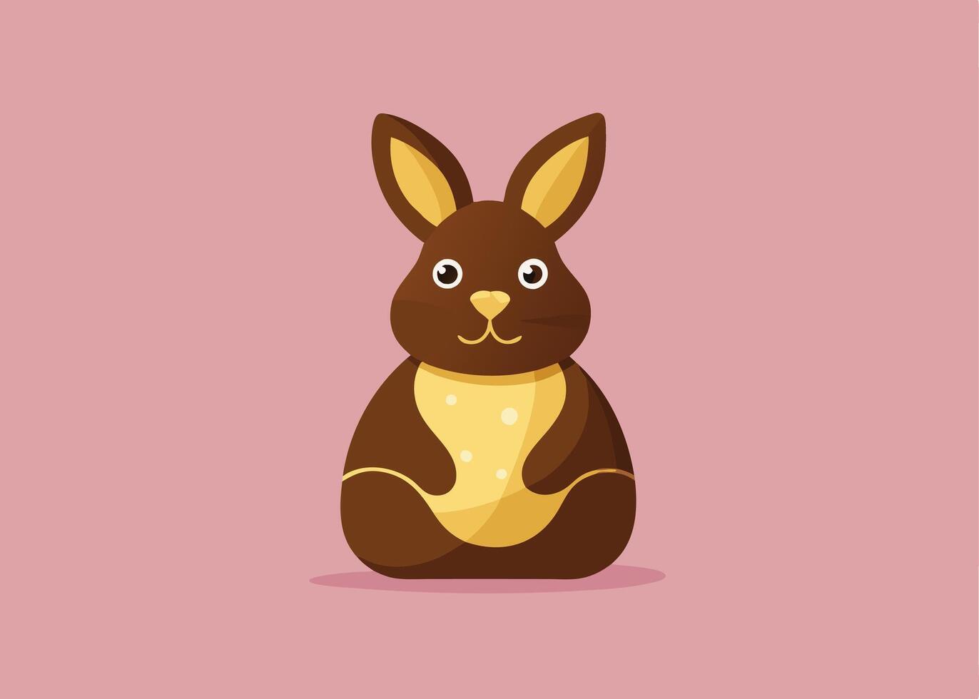 Easter chocolate bunny in golden foil for celebration vector