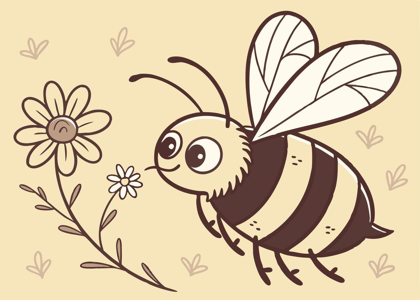 Bee carrying tiny flower for spring holiday celebration vector