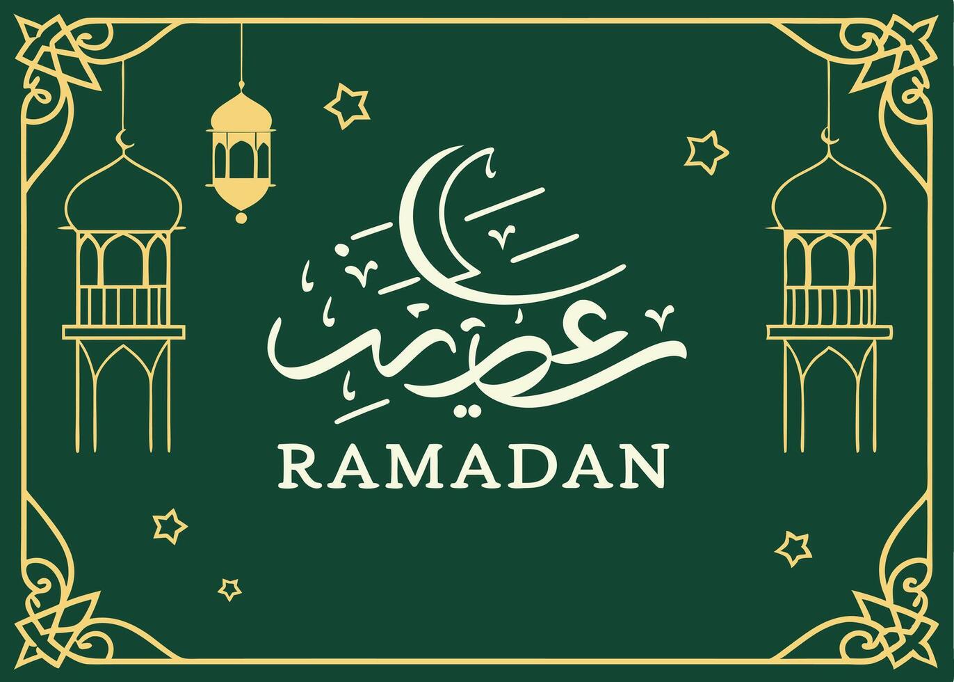 elegante Arábica caligrafía saludo para festivo Ramadán temporada vector