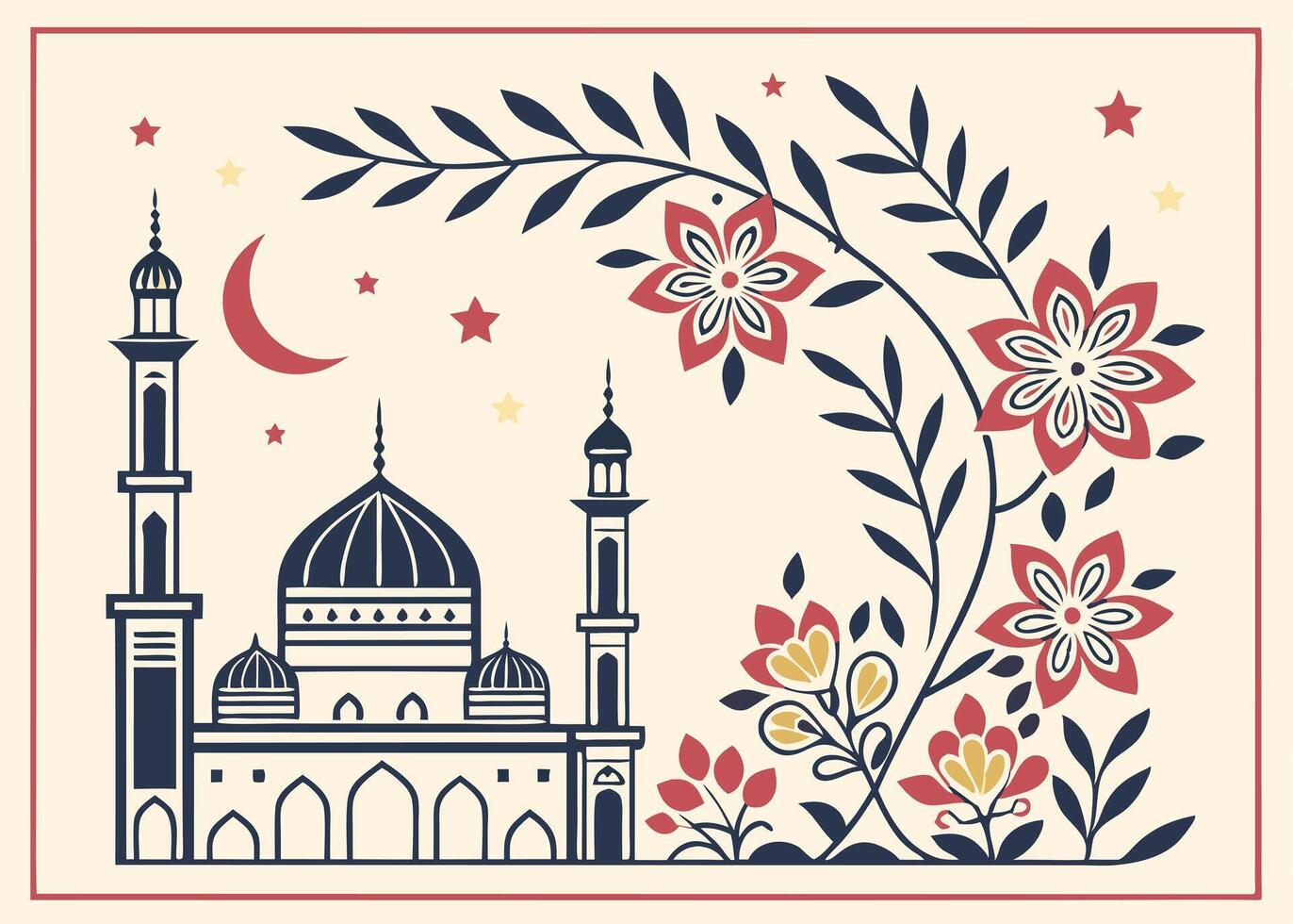 Islamic greeting card with calligraphy for Ramadan season vector