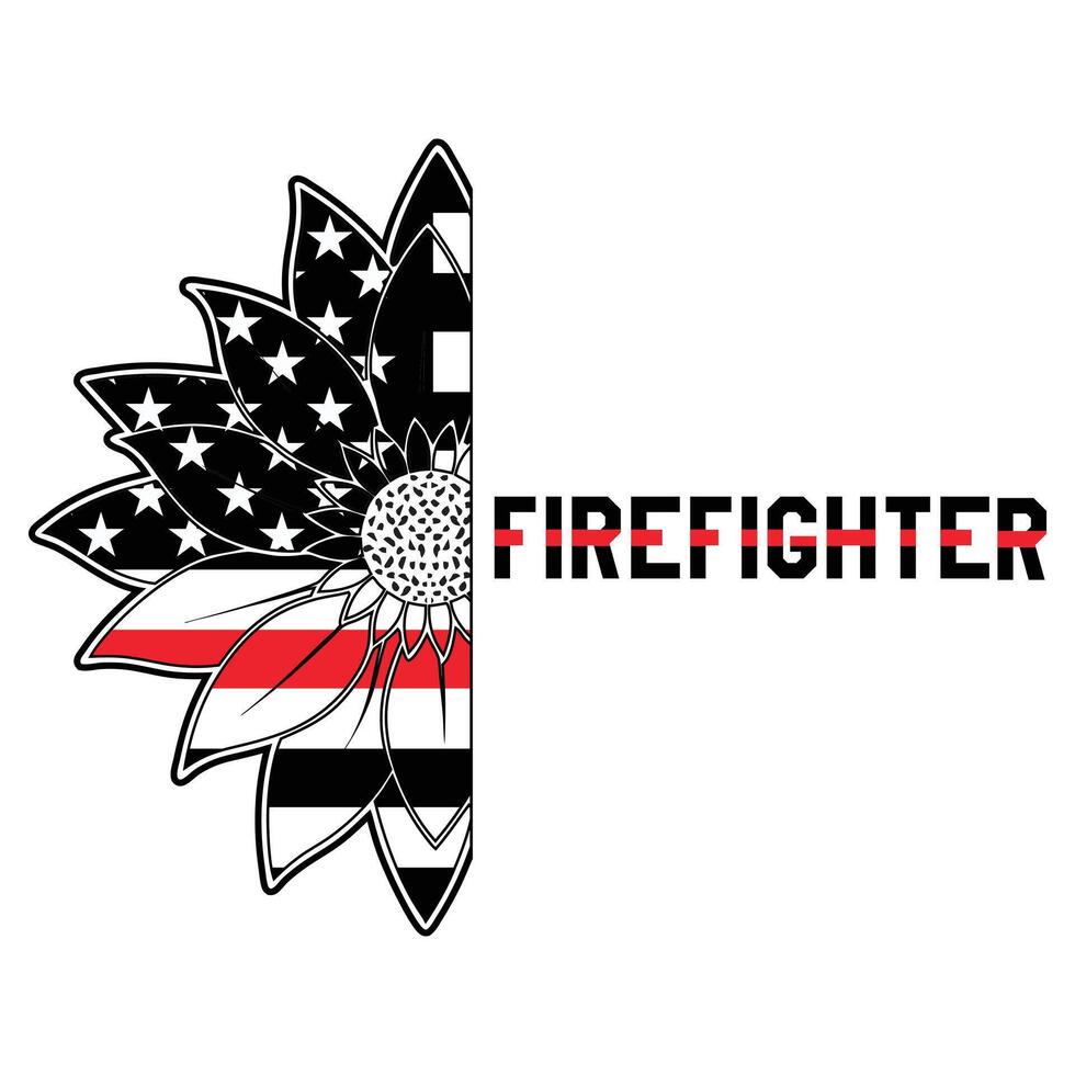 Fire Department Firefighter T-Shirt Typography and Illustration Design vector