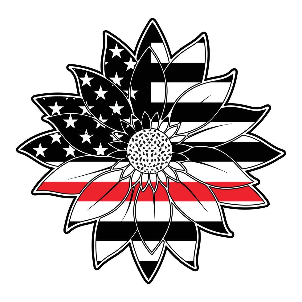 American Flag Firefighter Clipart for Fire Department Illustrations vector