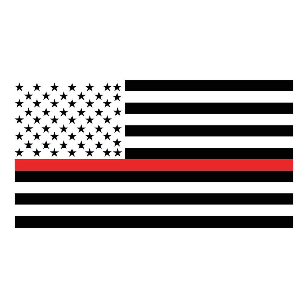Firefighter Clipart Design with Fire Department and American Flag vector
