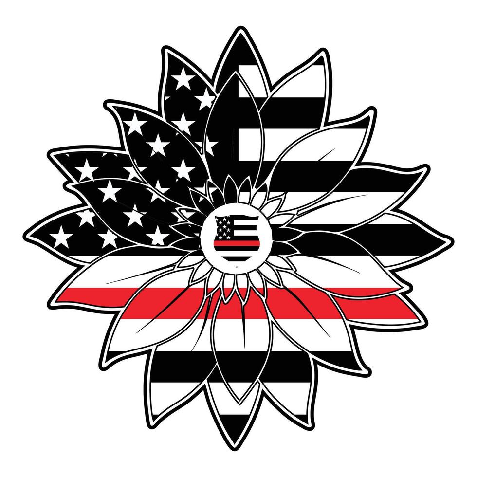 American Flag Firefighter Clipart for Fire Department Art Projects vector