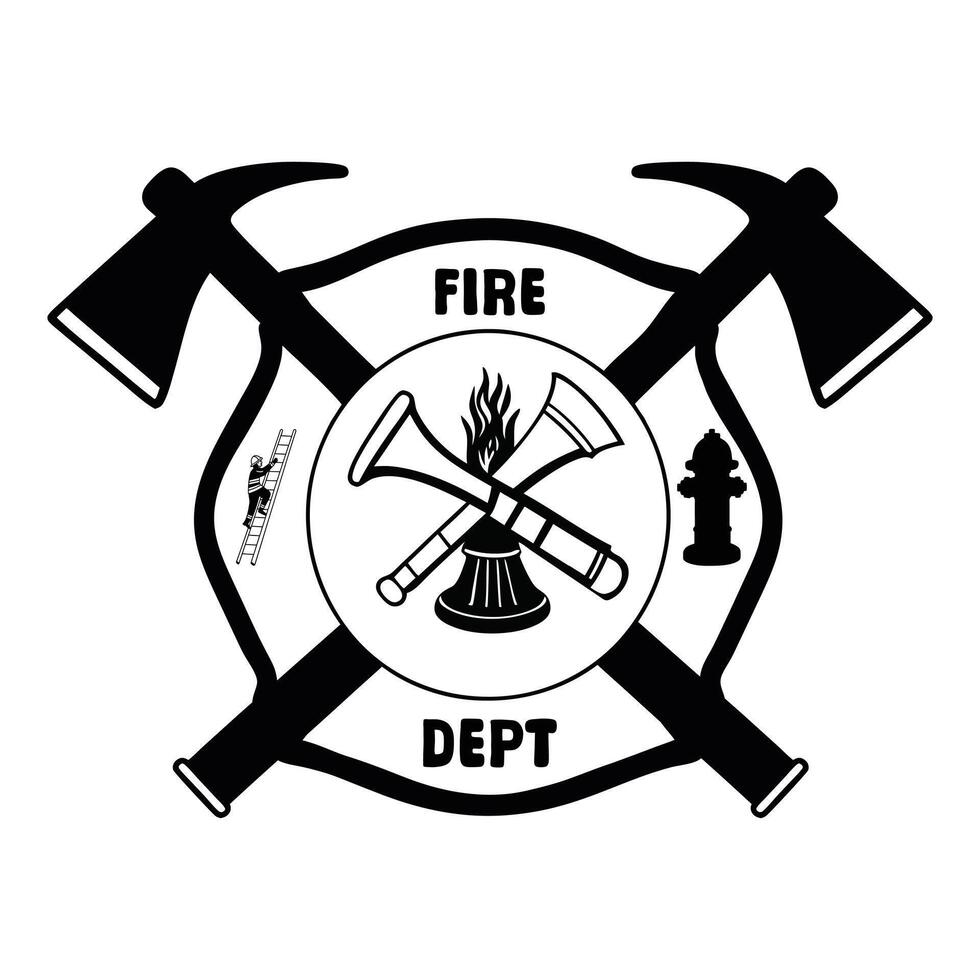 Firefighter Clipart Design with Fire Department Illustration vector