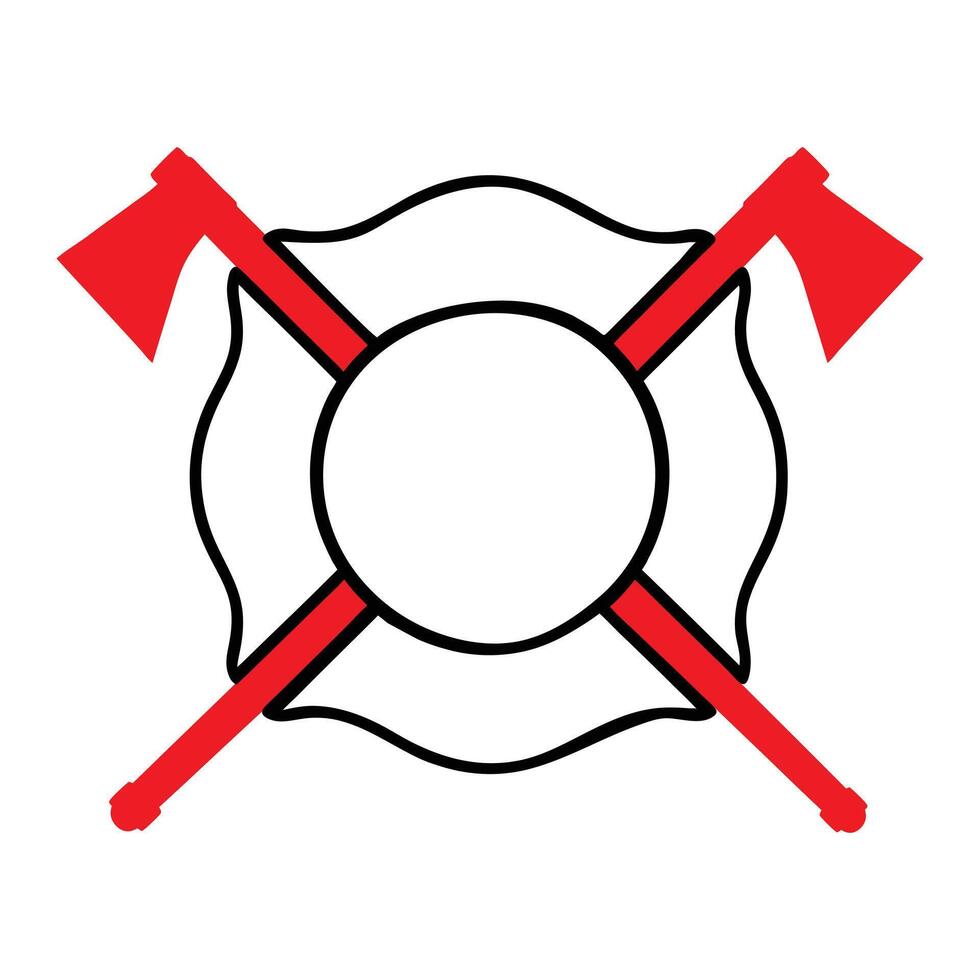 Firefighter Clipart Designs with Fire Department Badge Illustration vector
