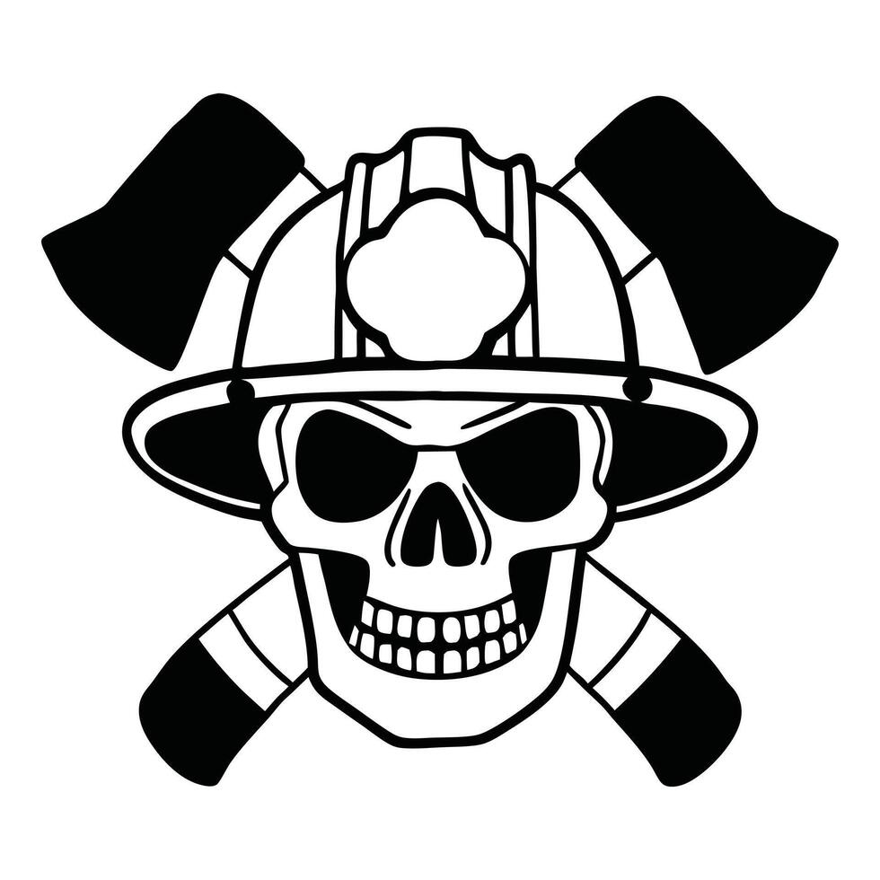 Fire Department Graphic Design with Fireman Skull Clipart vector