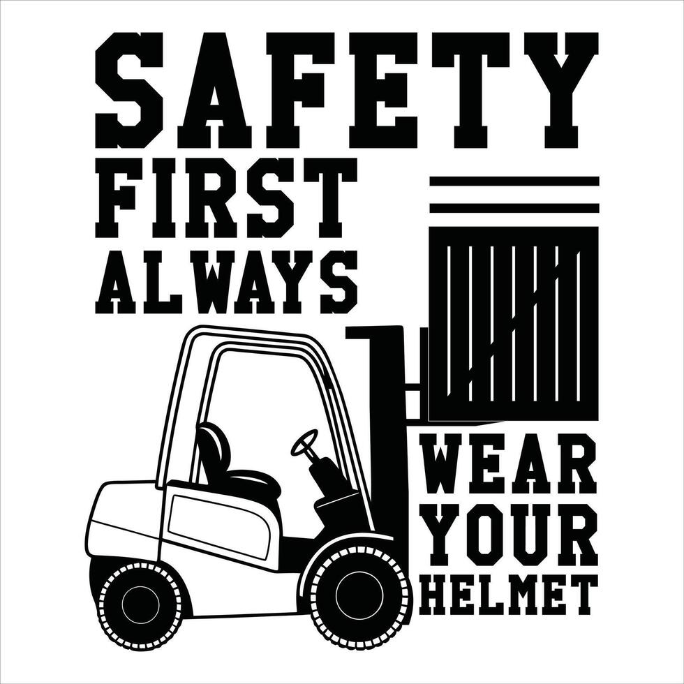 Industrial Truck Design Illustration with Forklift Typography for T-shirts vector