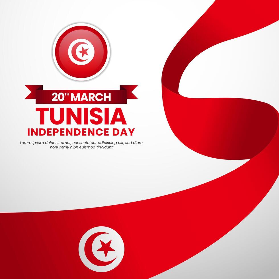Tunisia Flag for independence day banner, greeting card design with blank space area vector