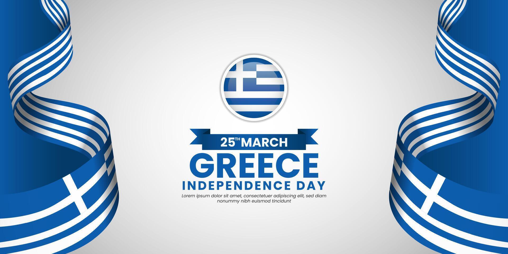 Greek National flag for Greece Independence Day banner background with copyspace area vector
