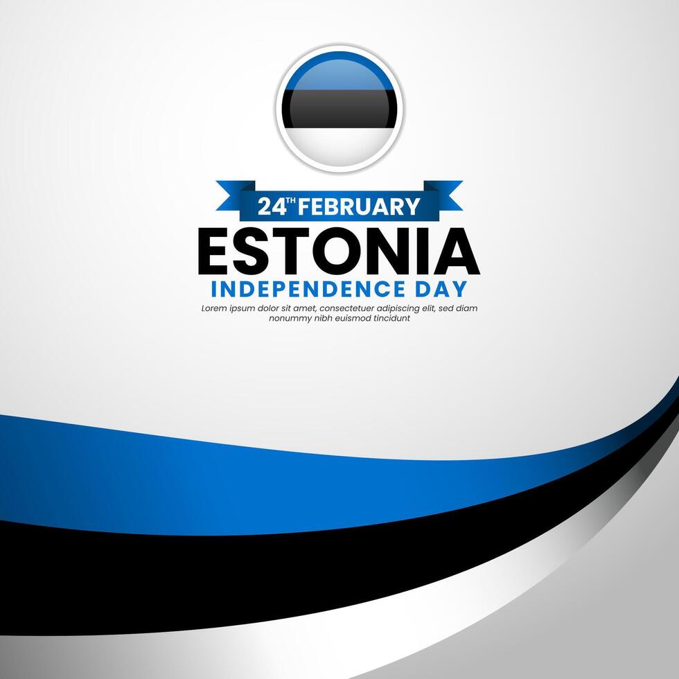 Estonia flag for Independence Day on a white background for greeting card, banner vector