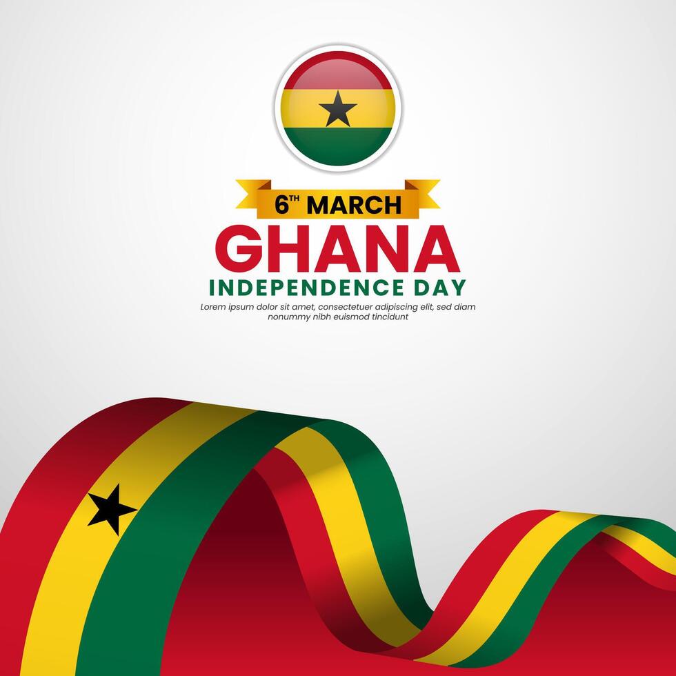 Ghana Independence Day celebration background template for banner, greeting card with flag vector