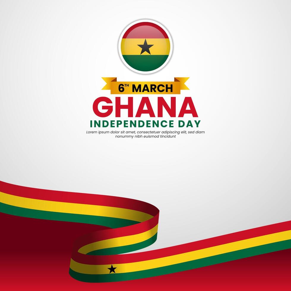Ghana Independence Day background template for banner, greeting card with national flag vector