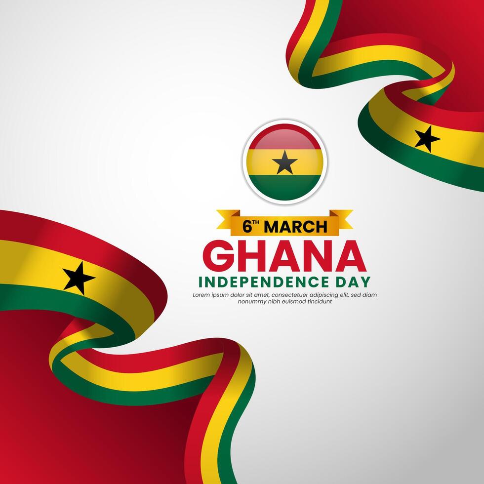 Ghana Independence Day celebration background template for banner, greeting card with national flag vector