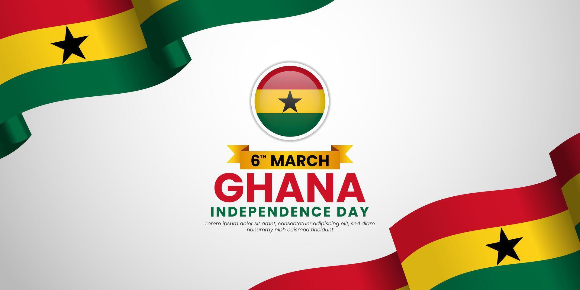 Ghana flag for Independence Day Background with blank space area vector