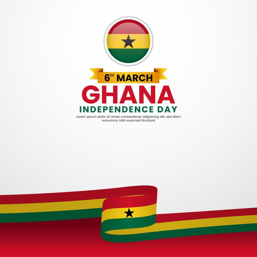 Ghana Independence Day celebration background for banner, greeting card with national flag vector