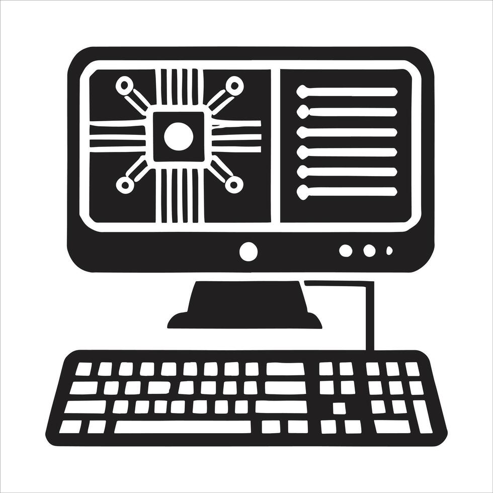 Computer icon illustration vector