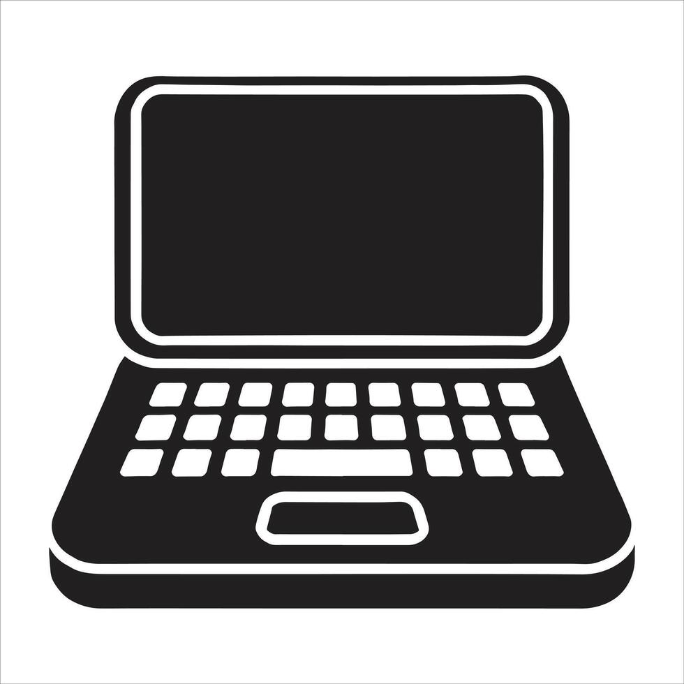Open Laptop Computer Icon for Digital Work and Technology Icon Illustration vector