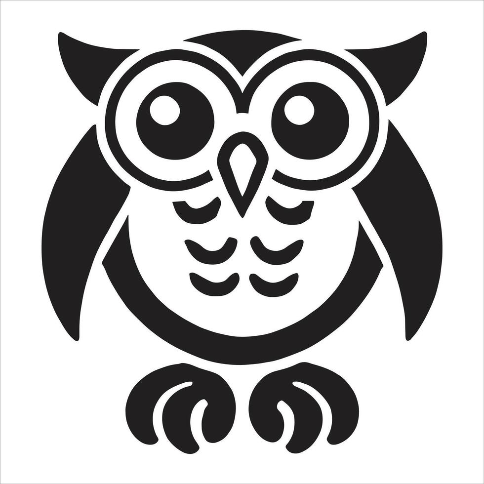 An owl is shown in a black and white design vector