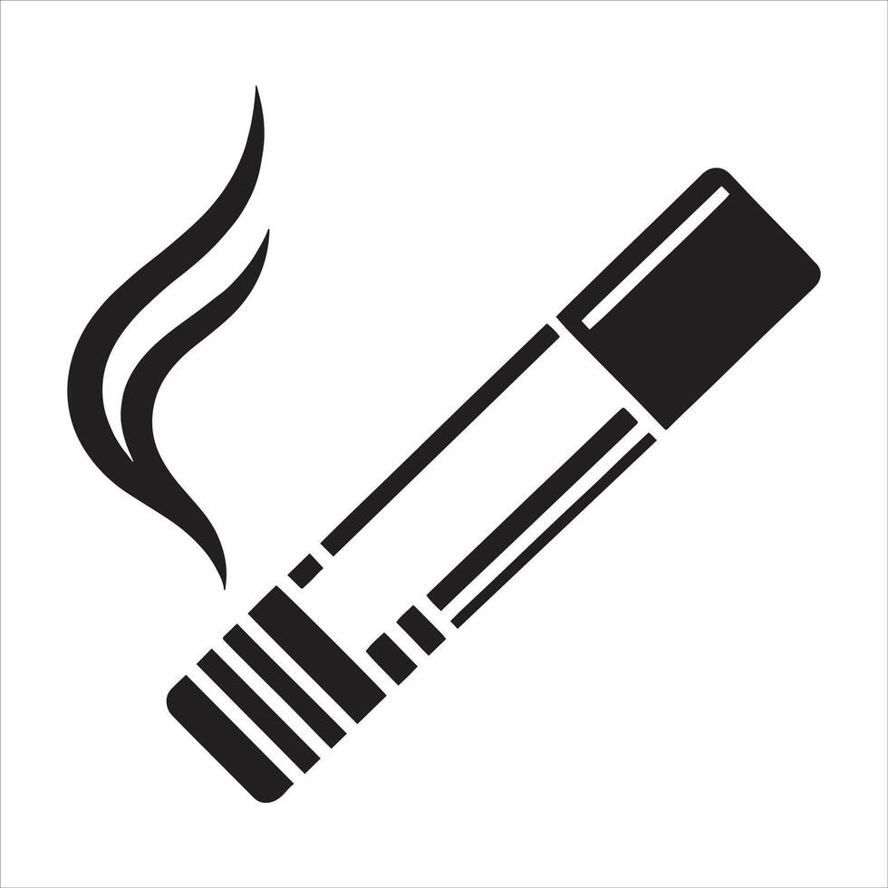 A cigarette with smoke coming out of it vector