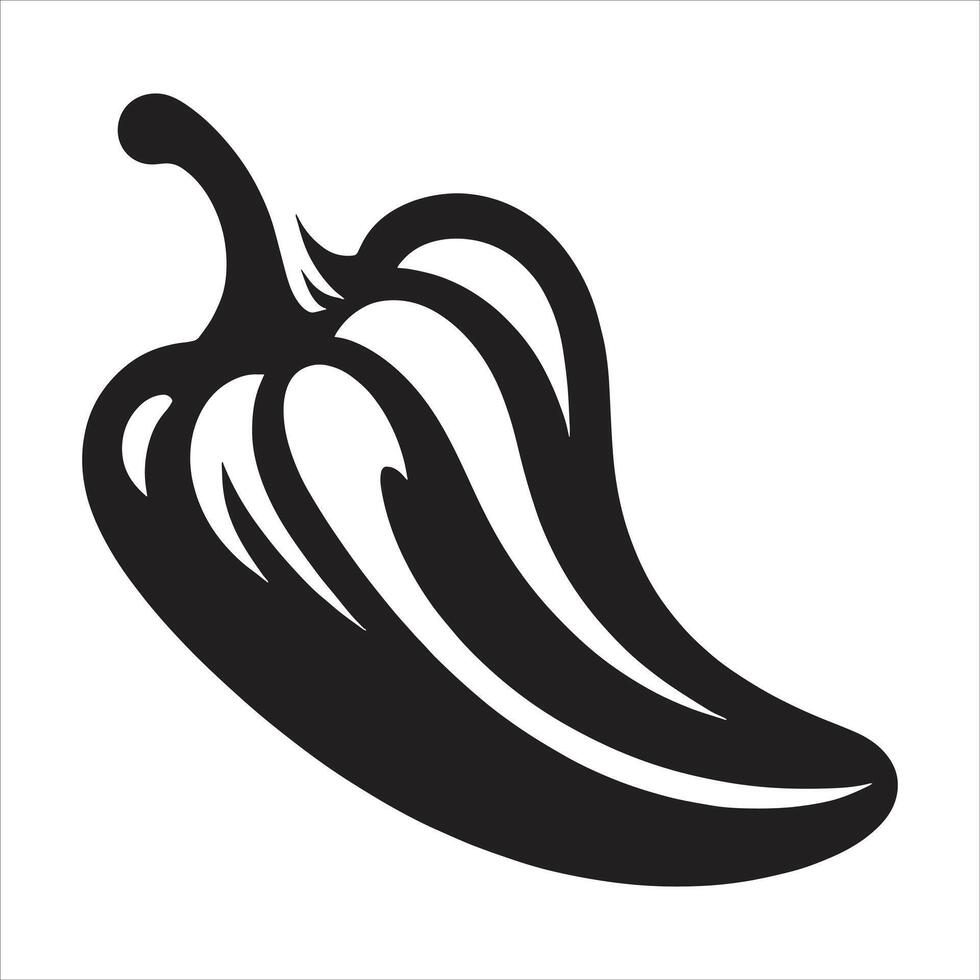 A black and white pepper icon on a white background vector