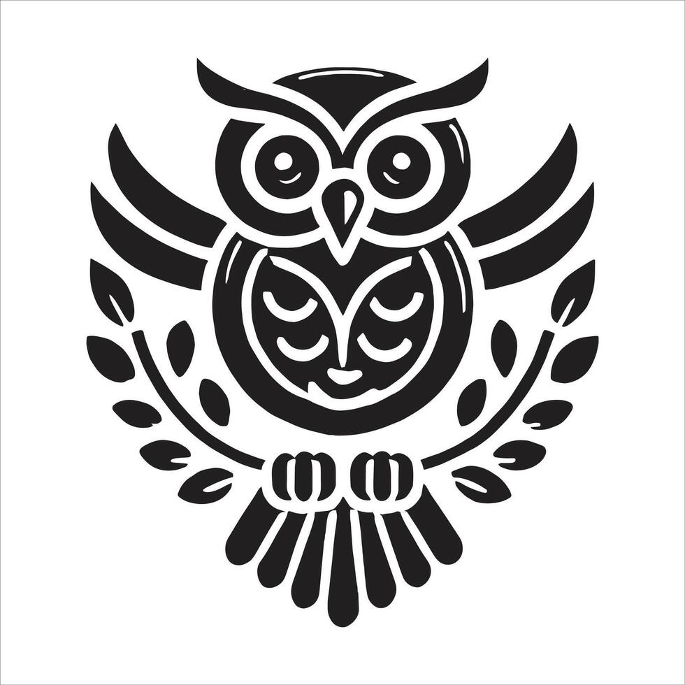 An owl with a wreath on its head vector