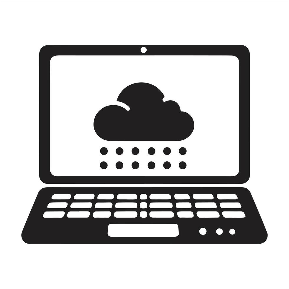 Cloud computing icon on laptop computer illustration vector