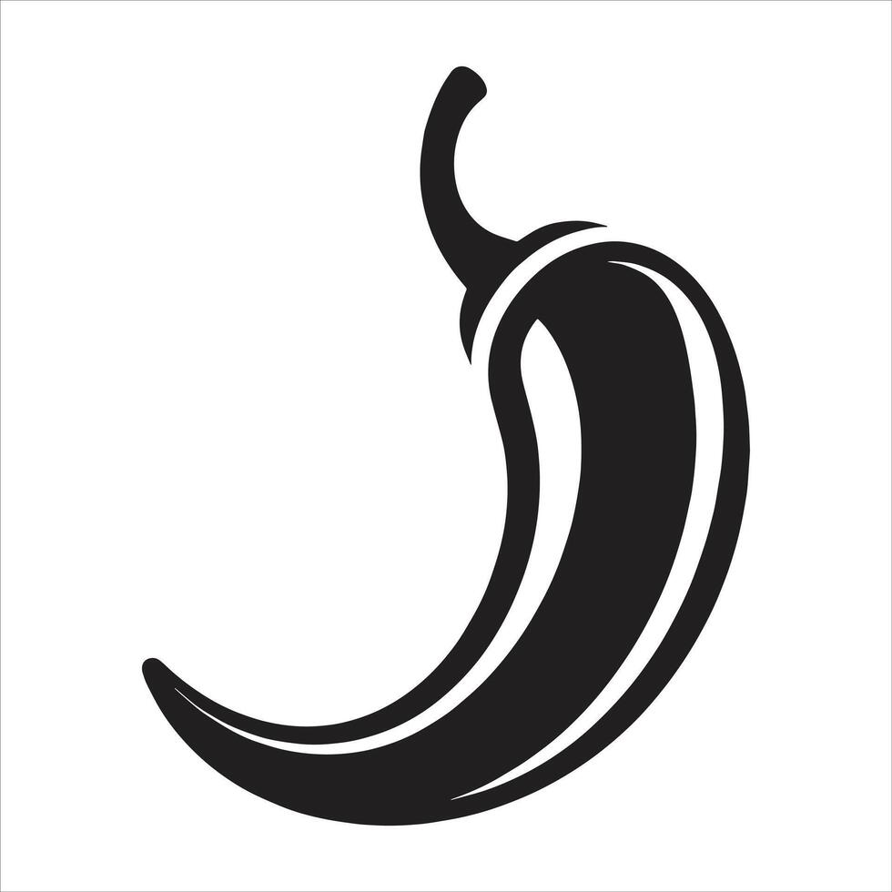 A black and white chili pepper icon on a white background vector
