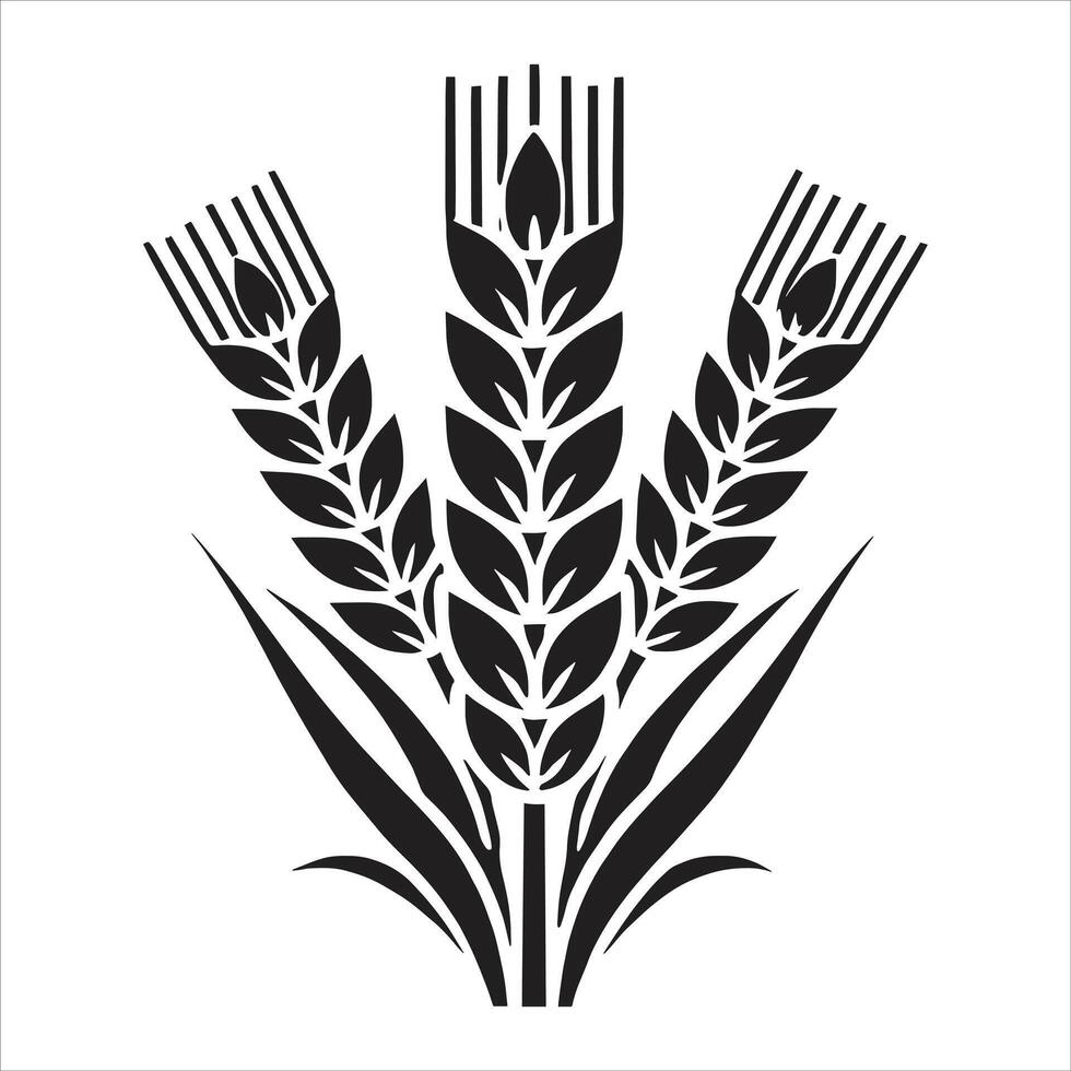 Wheat symbol isolated on white background vector