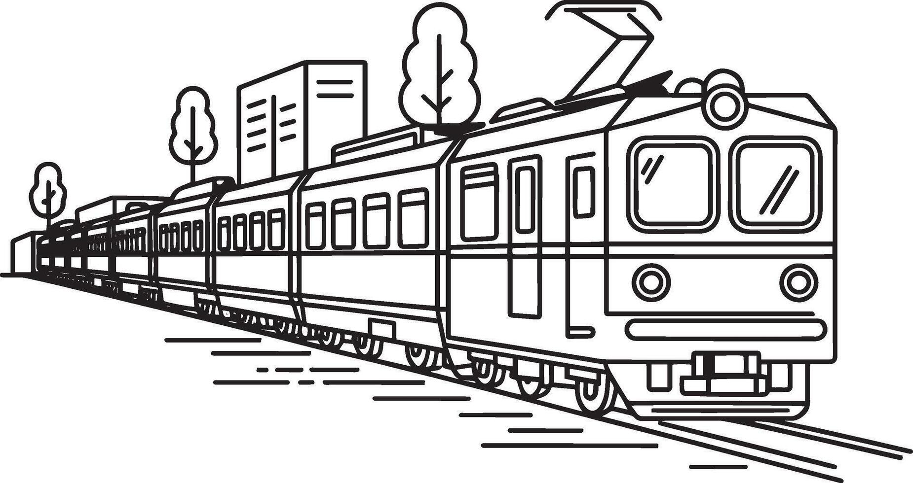 A beautiful train line art. vector