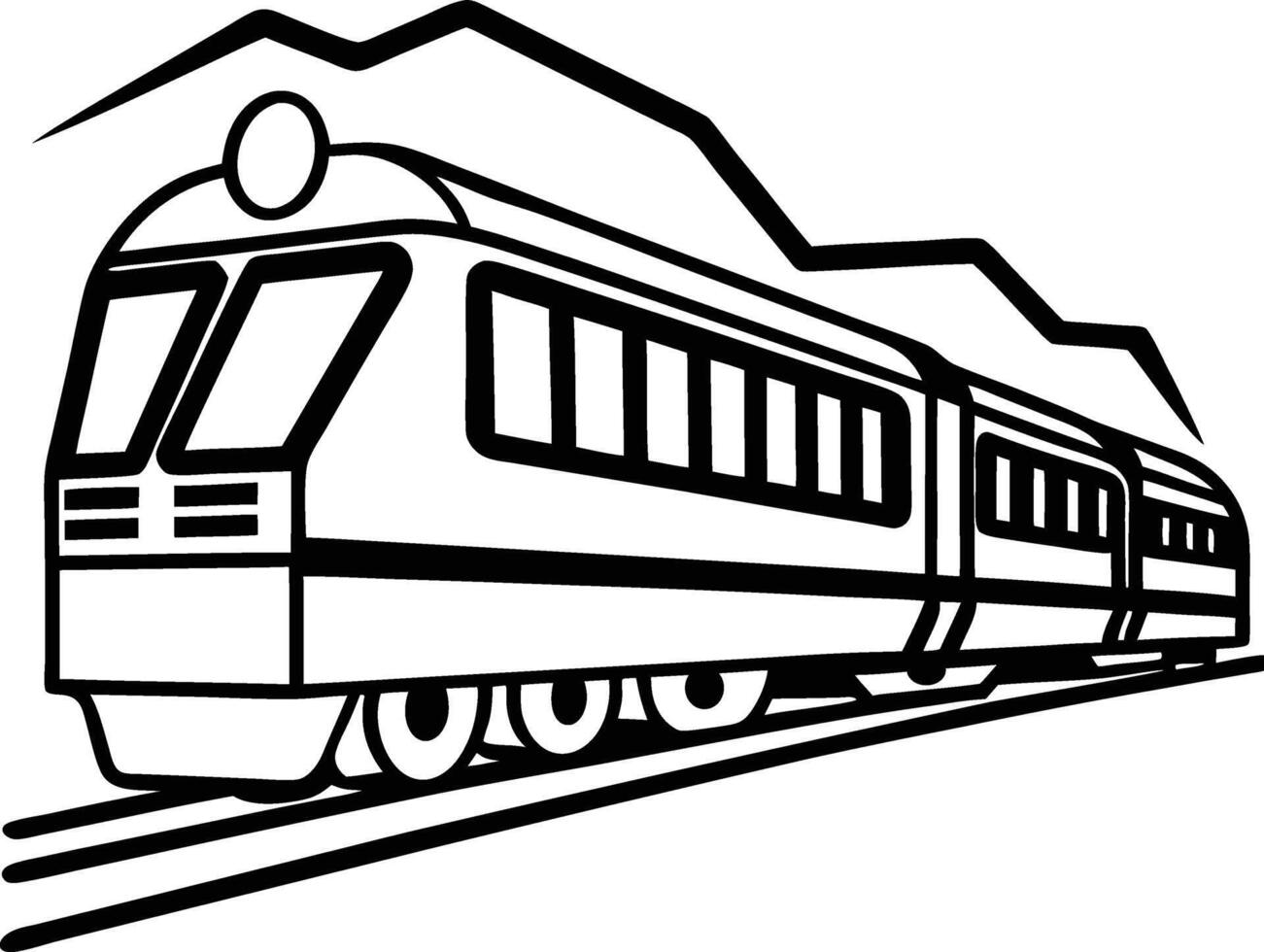 A beautiful train line art vector