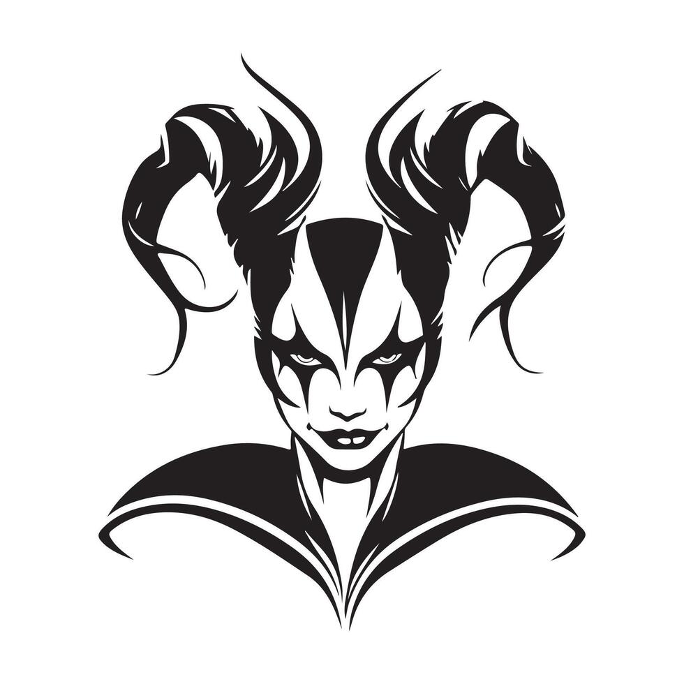 Jester Clown Mascot Logo design logo isolated on white background. vector