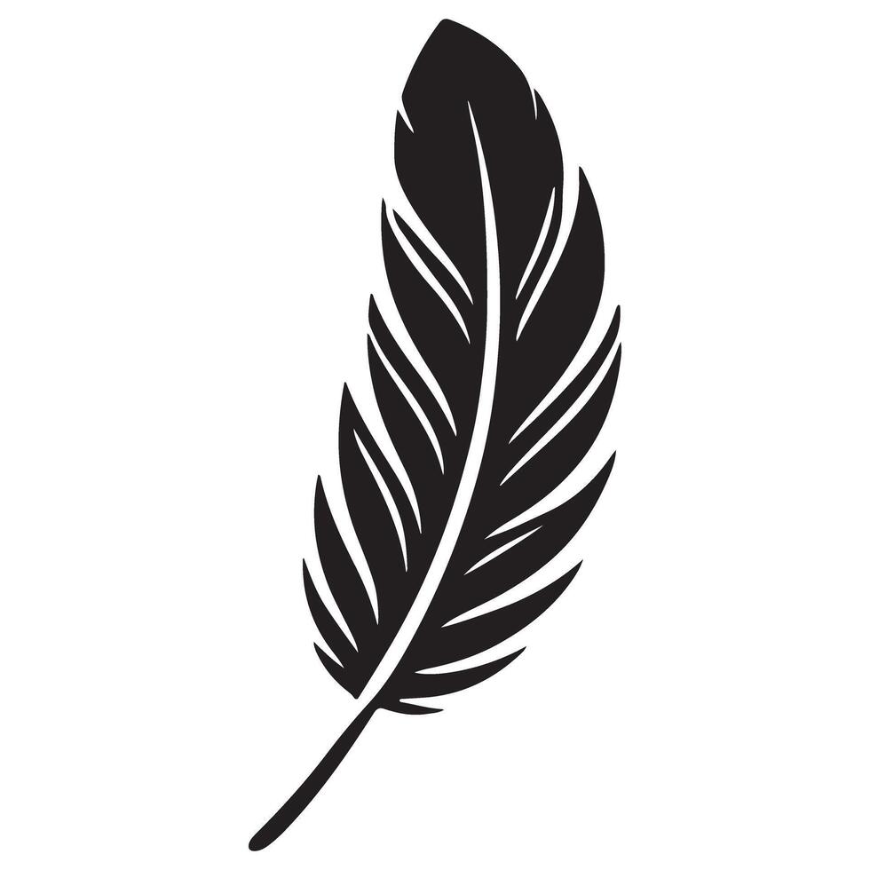 Feather silhouette art for elegant design project vector