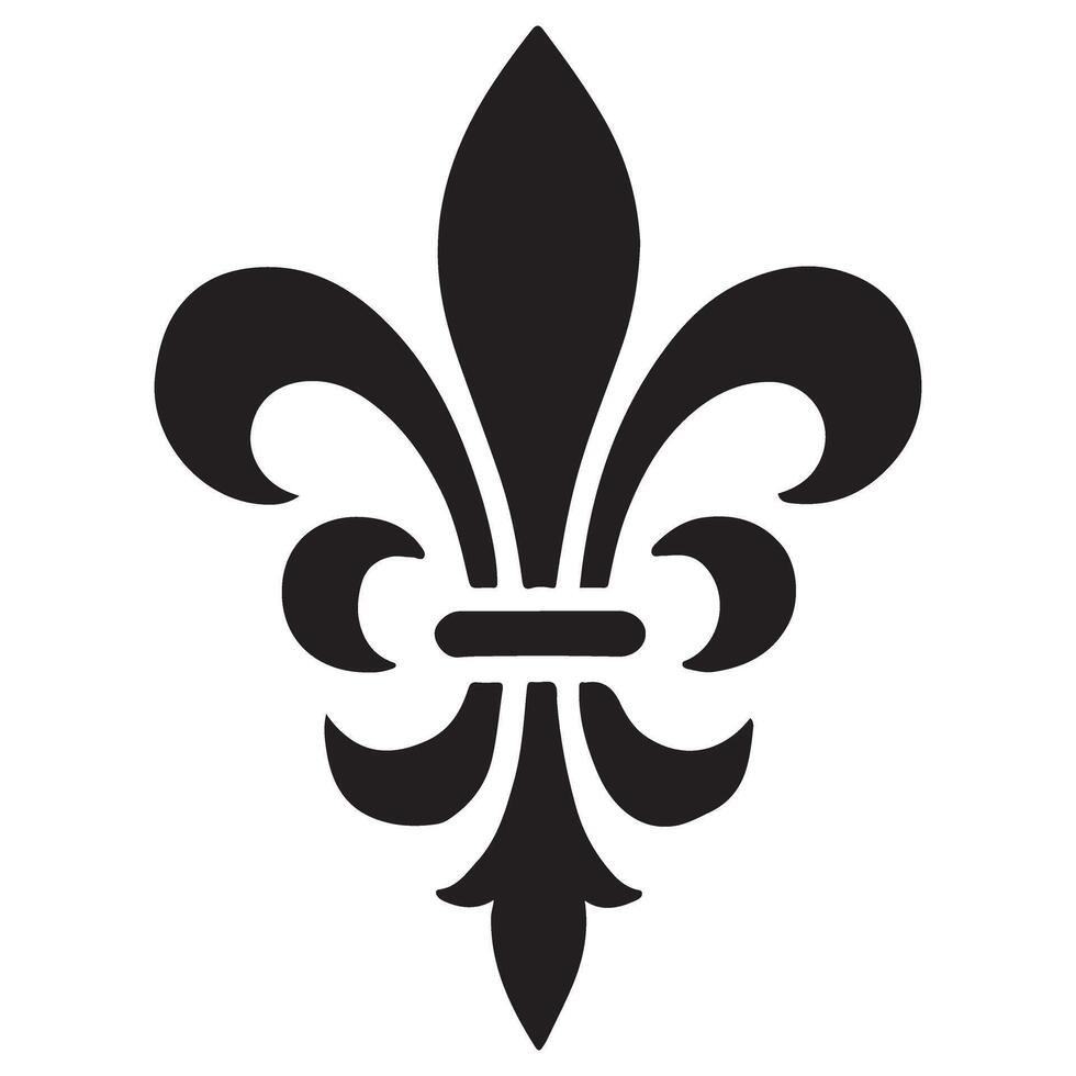 Fleur De Lis Symbol Silhouette Graphic Decorative Design vector