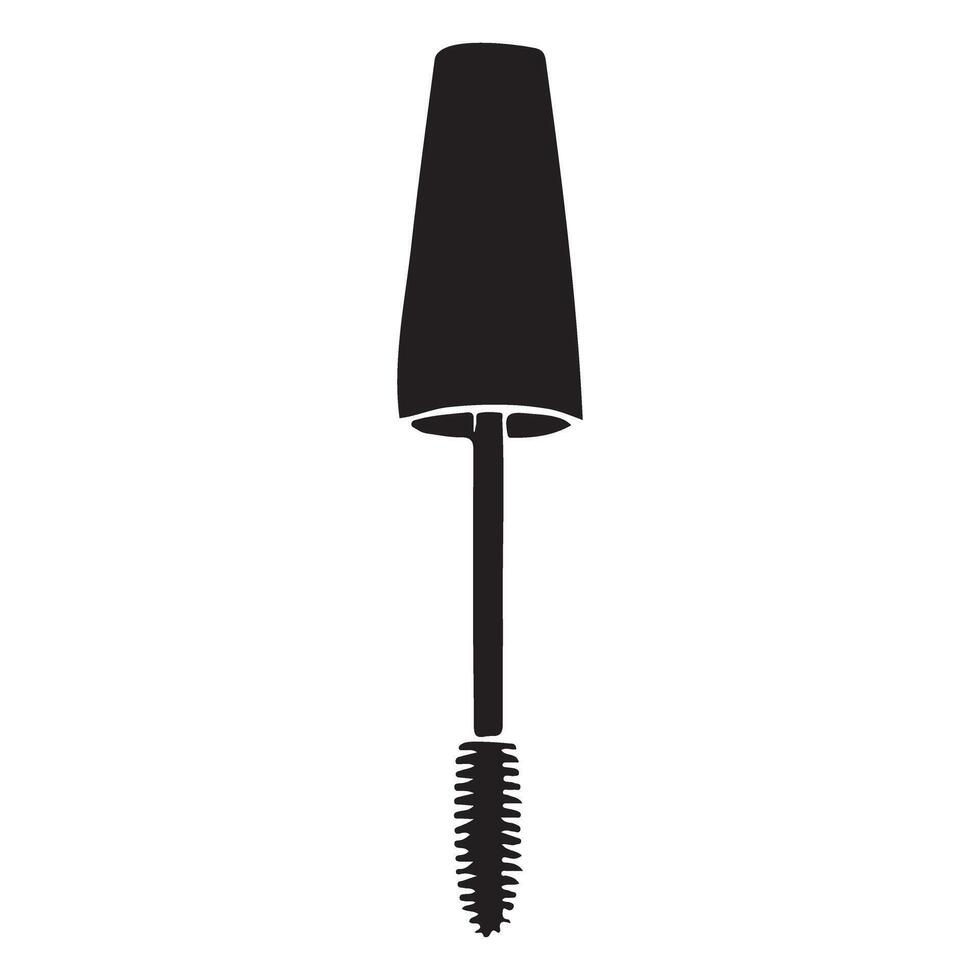 Mascara Applicator Silhouette Makeup Brush Illustration Design vector