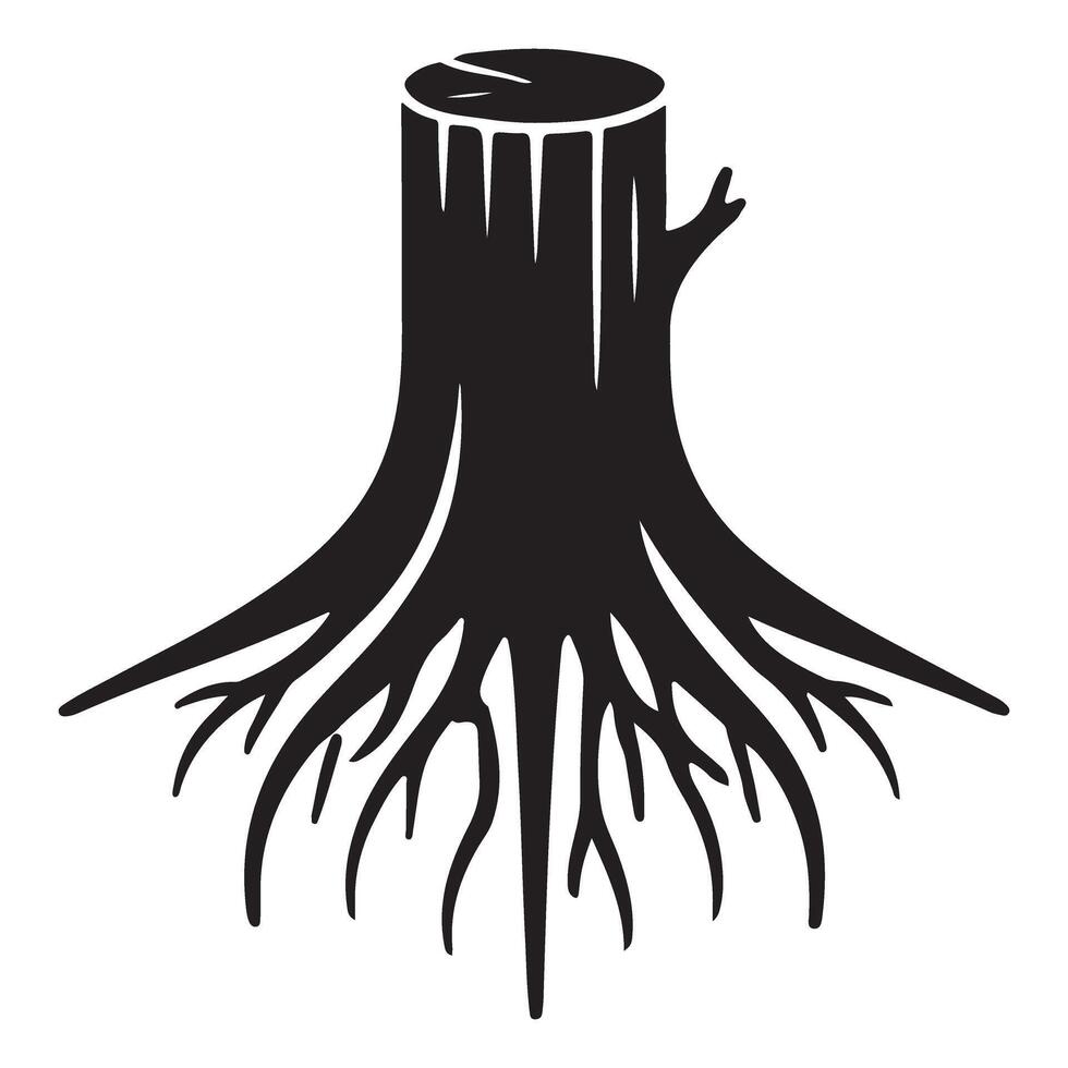 Tree Stump Silhouette Illustration Wood Nature Environment vector