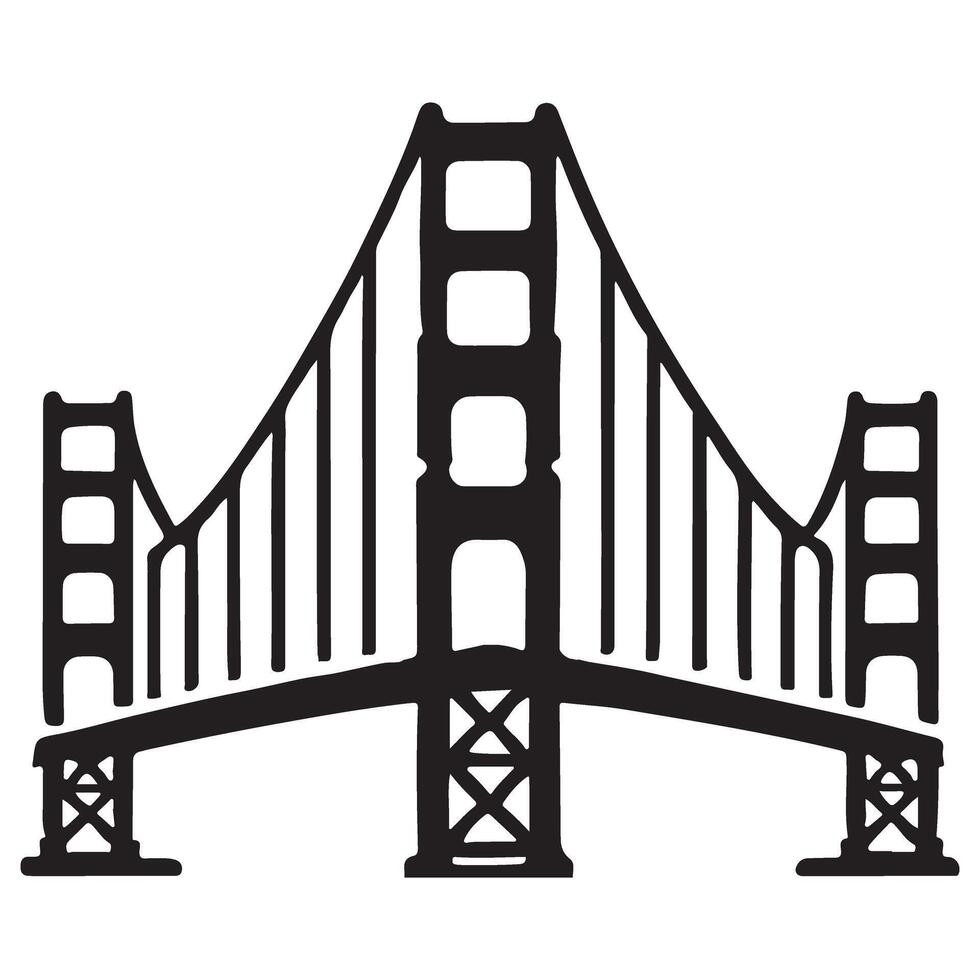 Golden Gate bridge art for architectural design projects vector