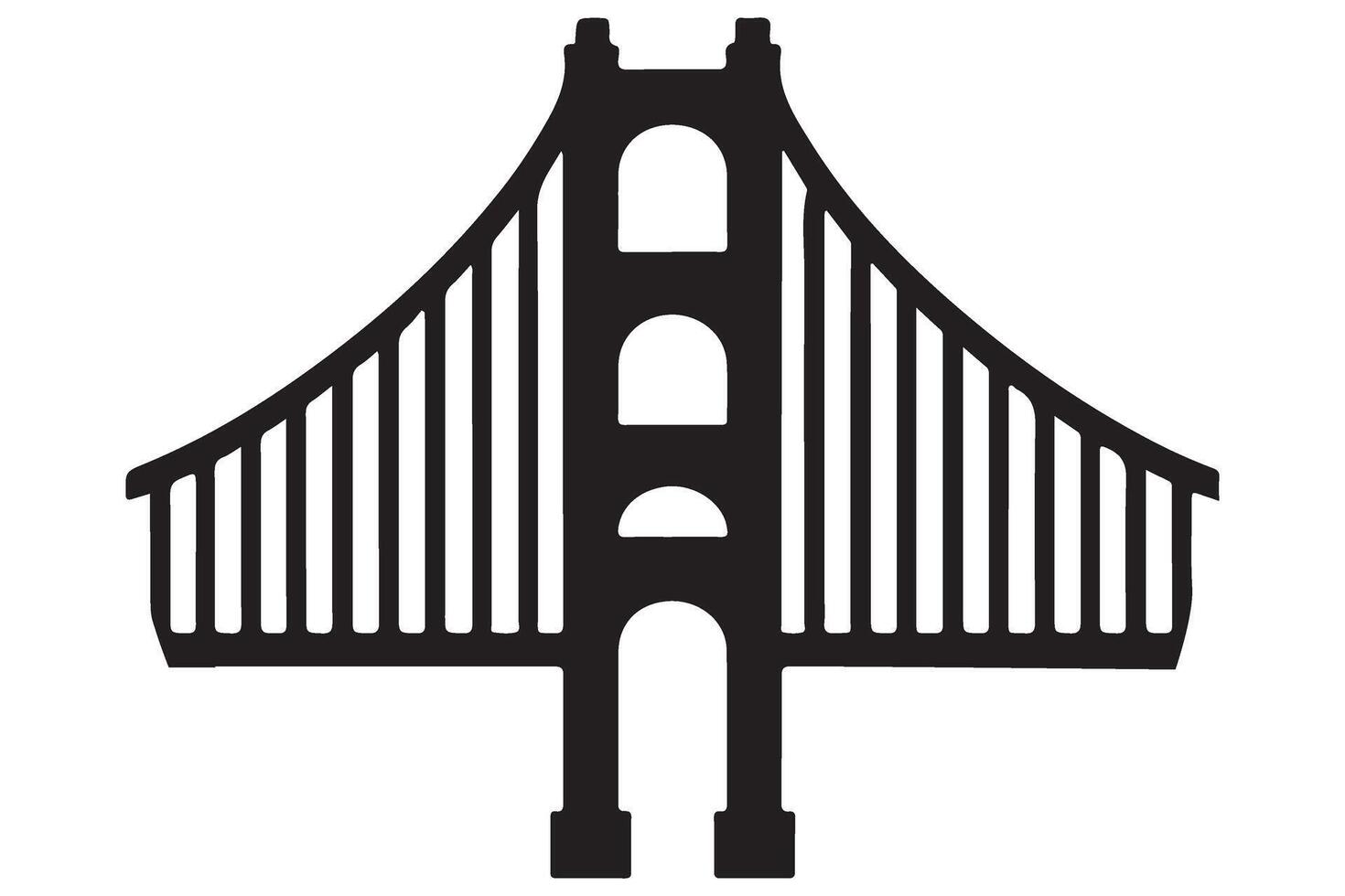 Minimalist Golden Gate Bridge Simple Silhouette Lineart vector