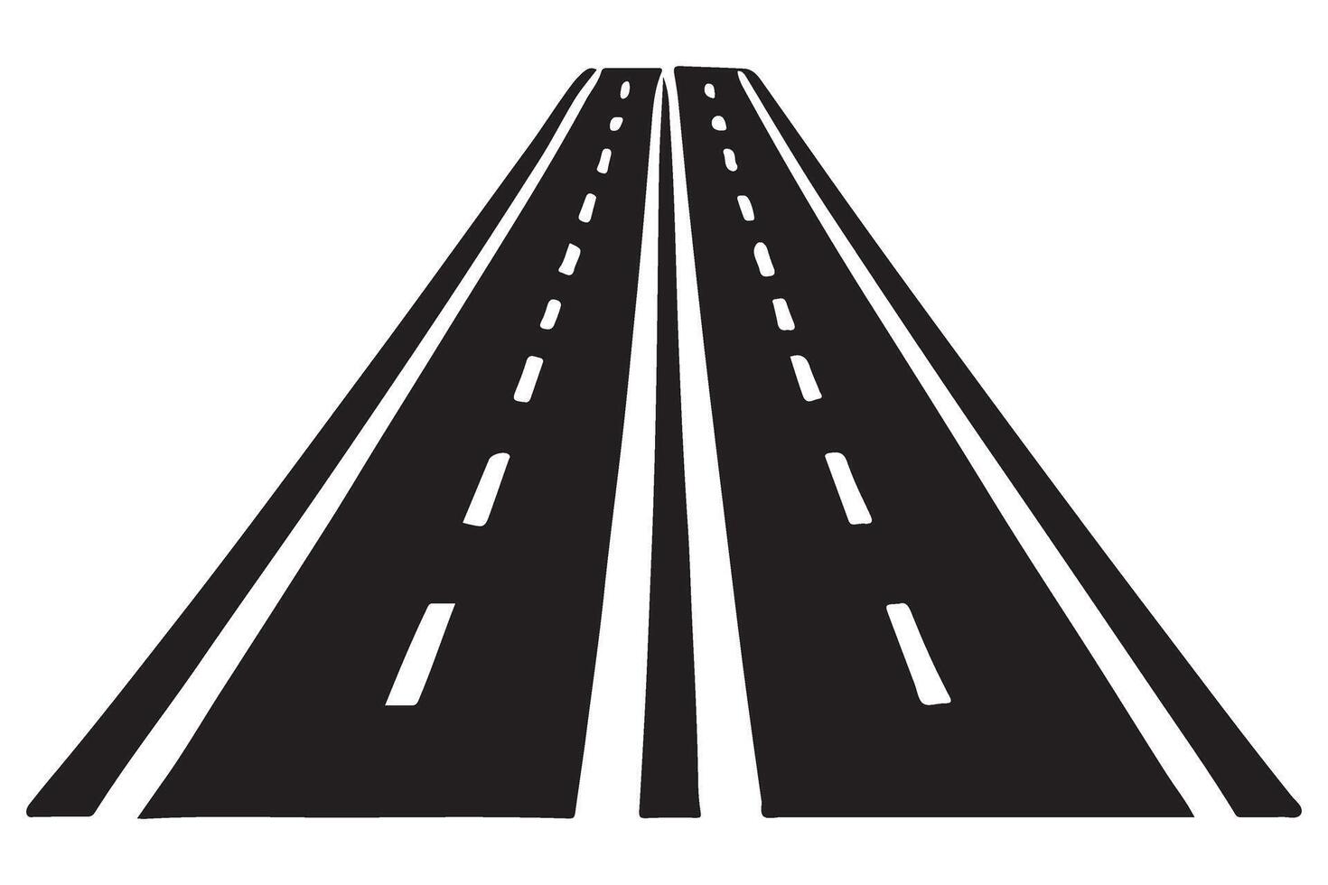 Silhouette Illustration of Asphalt Road Highway Transportation Travel Design vector