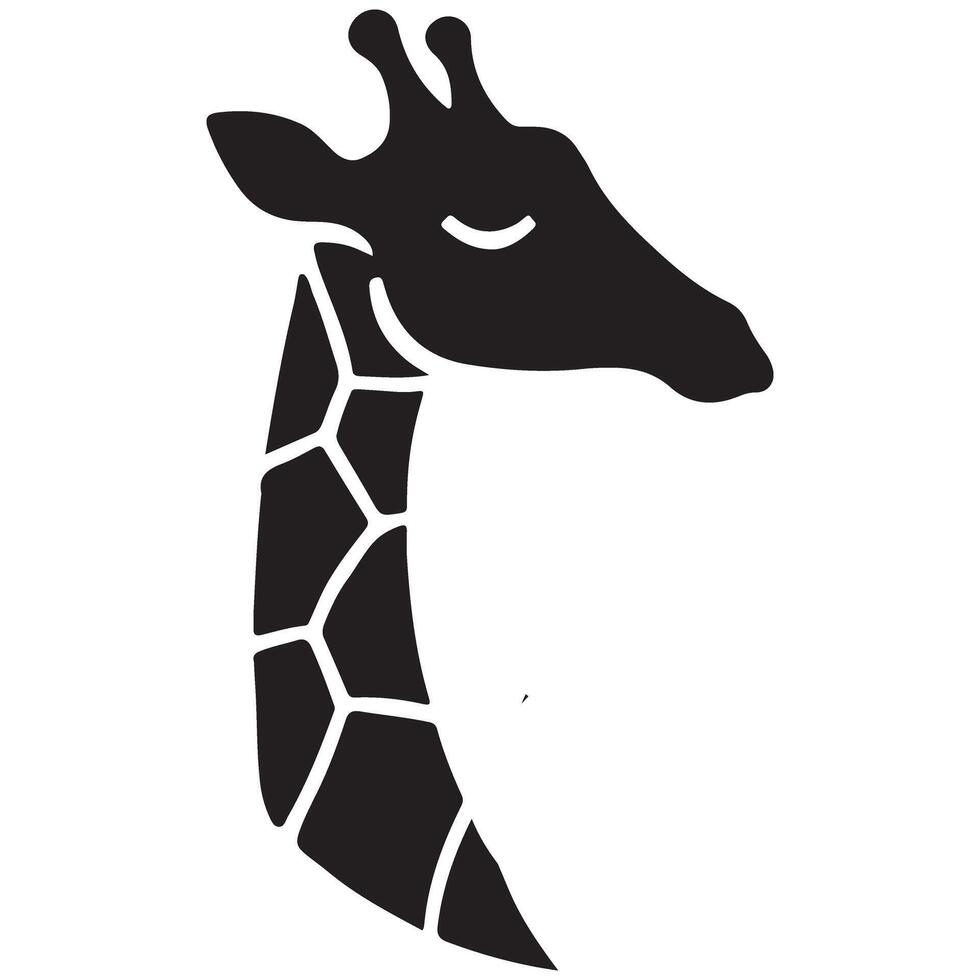 Elegant giraffe head silhouette with spots black illustration vector
