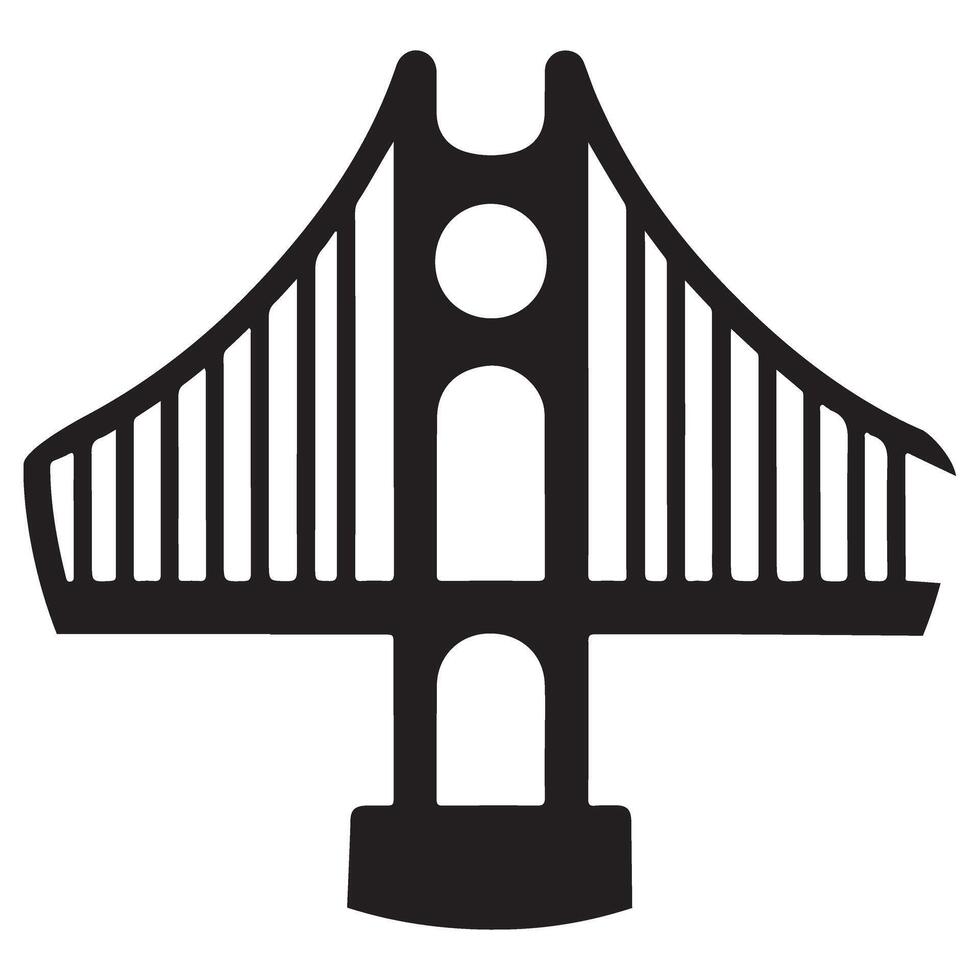 Golden Gate Bridge Silhouette Graphic Iconic Landmark Design vector