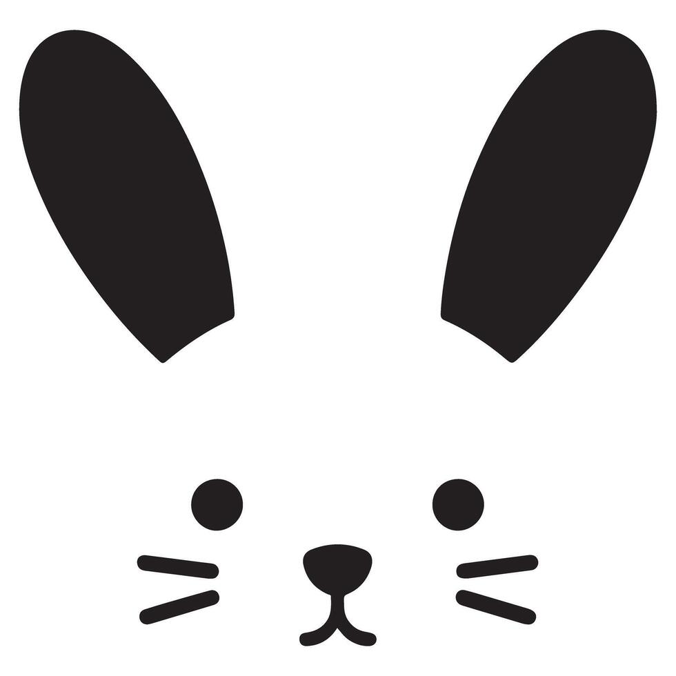 Minimalist Rabbit Face Illustration Graphic for Easter Day vector
