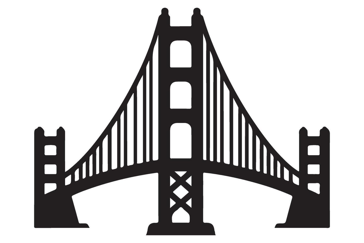 Golden Gate Bridge Black Silhouette Design Illustration vector