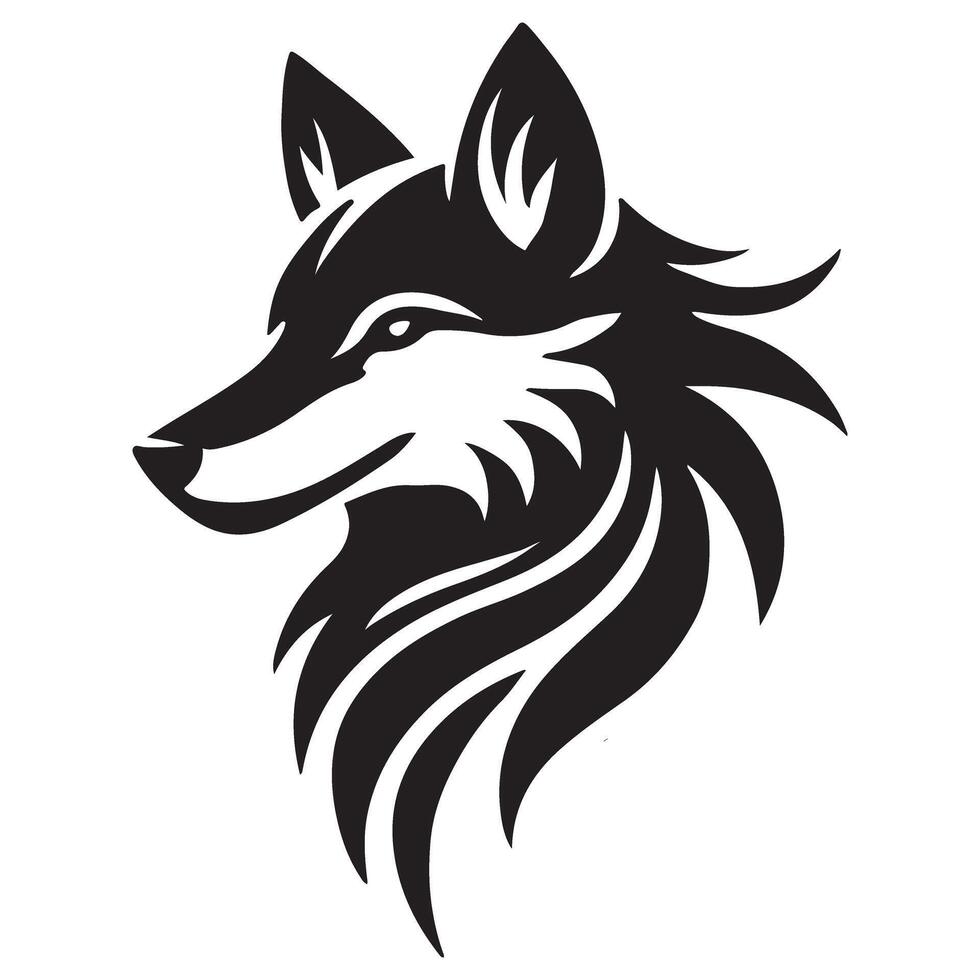 Stylized Wolf Head Silhouette Illustration Majestic Predator vector