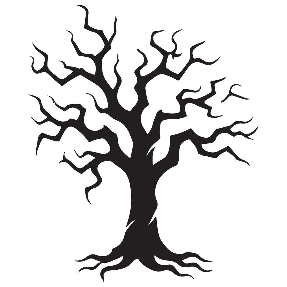 Bare Tree Silhouette Graphic Illustration for Designs vector