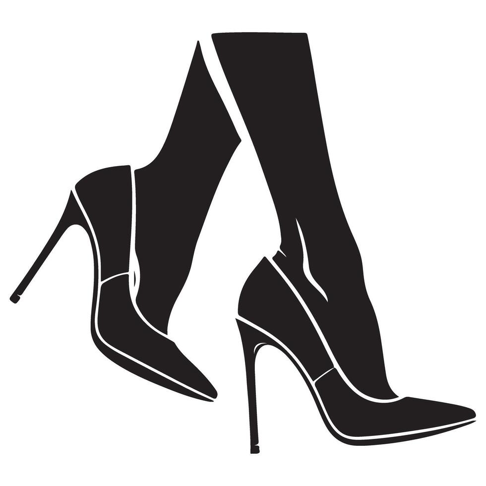 Stylish High Heels Silhouette Illustration Fashion Statement Art vector