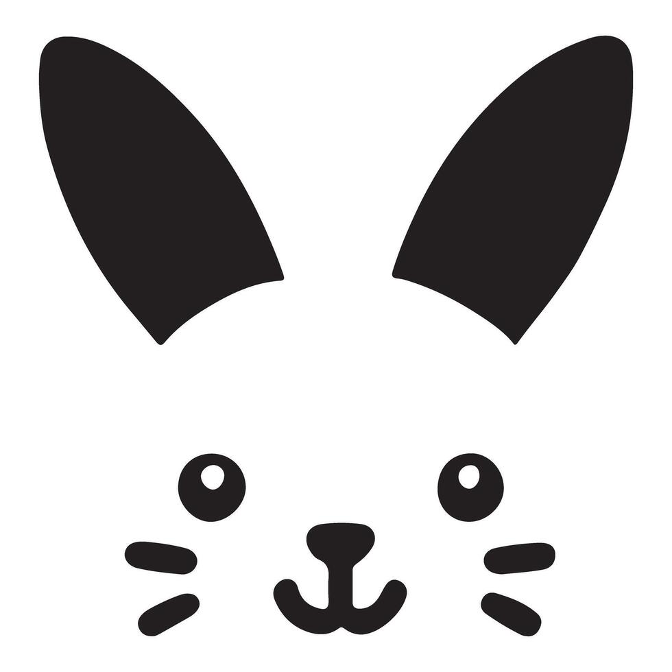 Minimalist Bunny Head Illustration for Easter Designs vector
