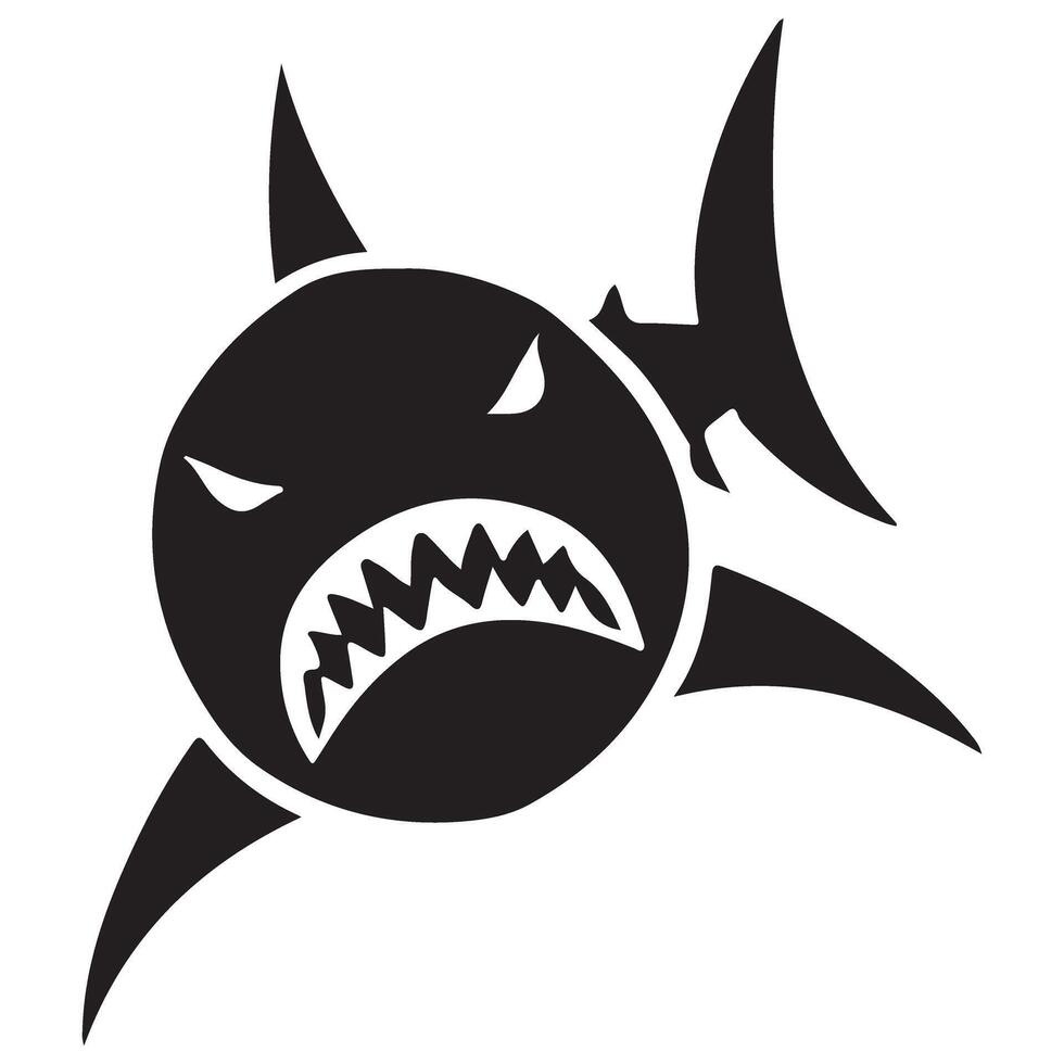 Aggressive Shark Silhouette Image for Marine Theme Design vector
